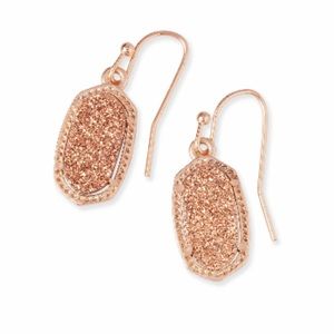 Kendra Scott Lee Small Drop Earrings in ROSE DRUSY/ ROSE GOLD